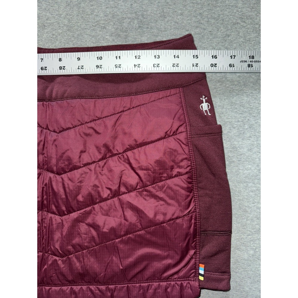 Smartwool Merino Wool Smartloft Quilted Insulated Mini Skirt Burgundy Ski Sz M - Picture 7 of 8